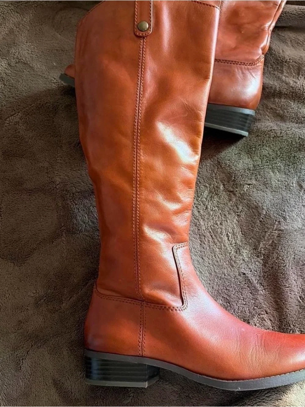 INC International Concepts Tan Leather Knee-High Boots